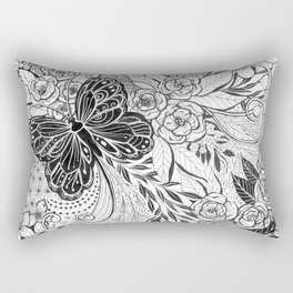 Butterfly and flowers Rectangular Pillow