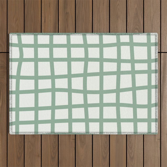 Abstract Plaid green Outdoor Rug