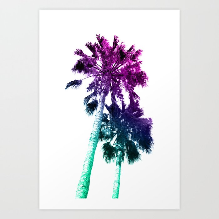 Retro Vintage Ombre Pop Art Los Angeles Southern California Palm