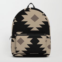 Southwestern Pattern 521 Black and Beige Backpack | Pattern, Nativeamerican, Western, Geometric, Buffalo, Southwest, Native, Black, Southwestern, Curated 