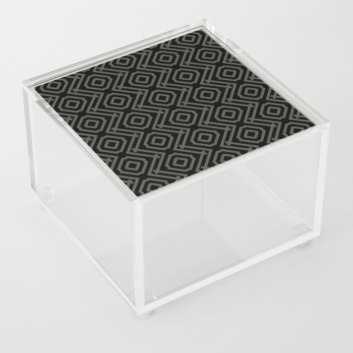 Black and Dark Gray Stripe Diamond Pattern - Diamond Vogel 2022 Popular Colour Clover Patch 0431 Acrylic Box