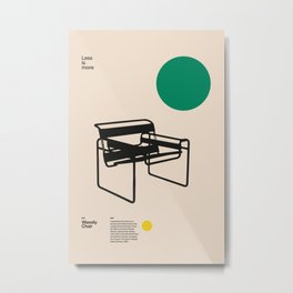 Poster Wassily Chair, Marcel Breuer, Minimal Furniture Bauhaus Design Metal Print | Graphicdesign, Minimalist, Bauhaus, Architecture, Wassily, Digital, Marcelbreuer, Typography 