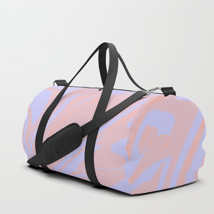 Periwinkle Blue And Blush Rose Pink Liquid Marble Abstract Pattern Duffle Bag