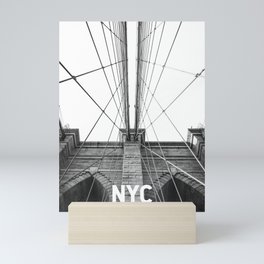 Brooklyn Bridge NYC | Black and White Photography | Minimalist Mini Art Print