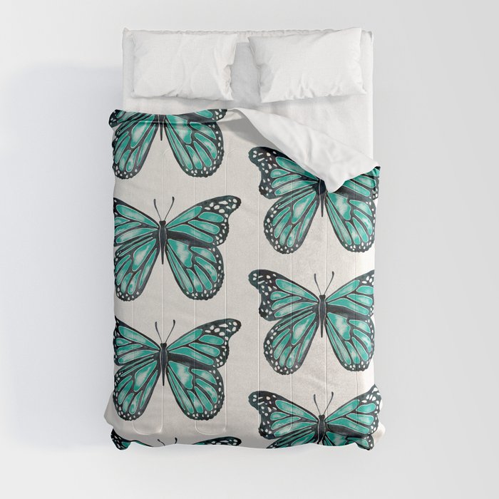 Turquoise Butterfly Comforter