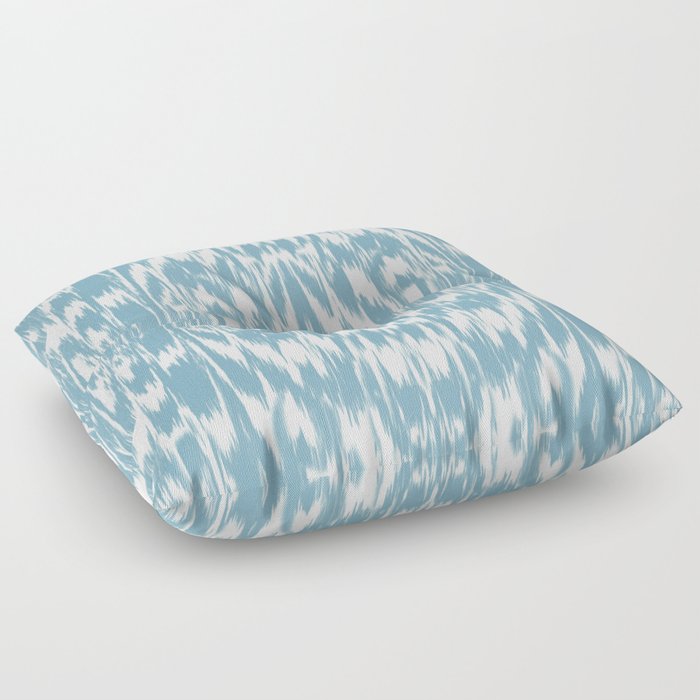 Ikat: Light Blue Ivory Floor Pillow