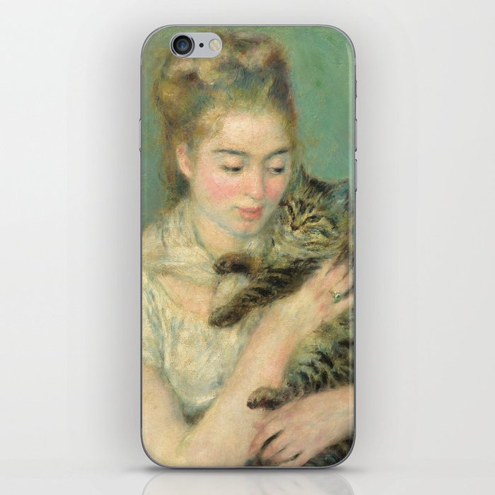 Woman with a Cat iPhone Skin