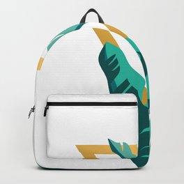 Tropical leafs with golden triangle Backpack