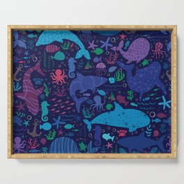Under the Sea Silhouettes Serving Tray