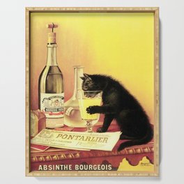 Absinthe Bourgeois Black Cat Vintage Serving Tray
