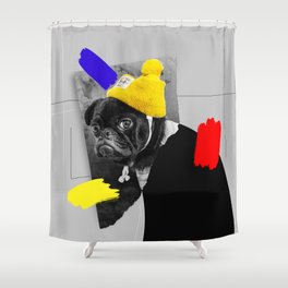 pug the mug Shower Curtain