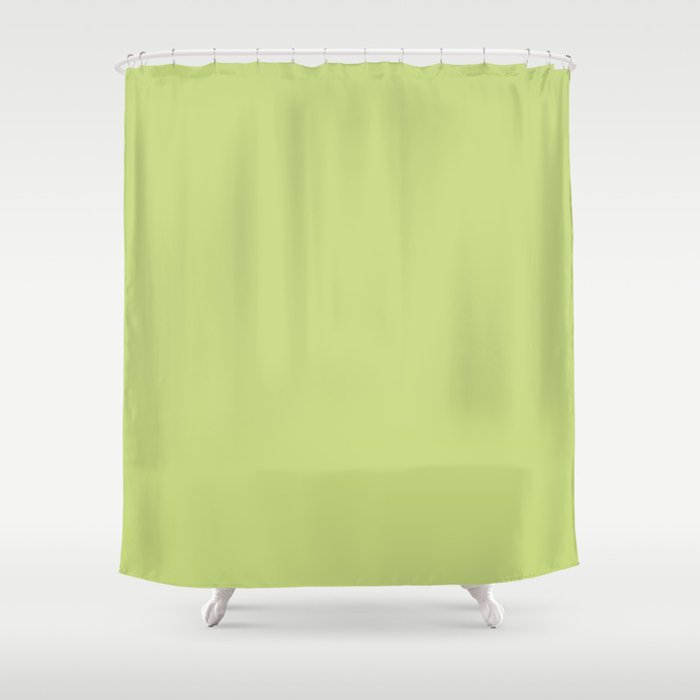 Monochrome Solid Mint Kiss Green Shower Curtain