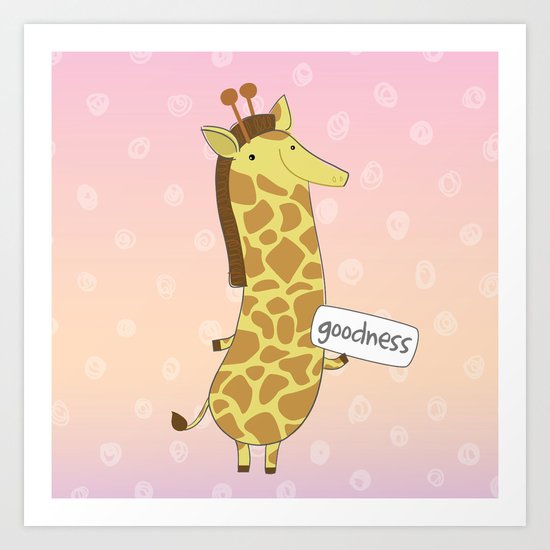Giraffe - Goodness - Fruit of the Spirit Art Print
