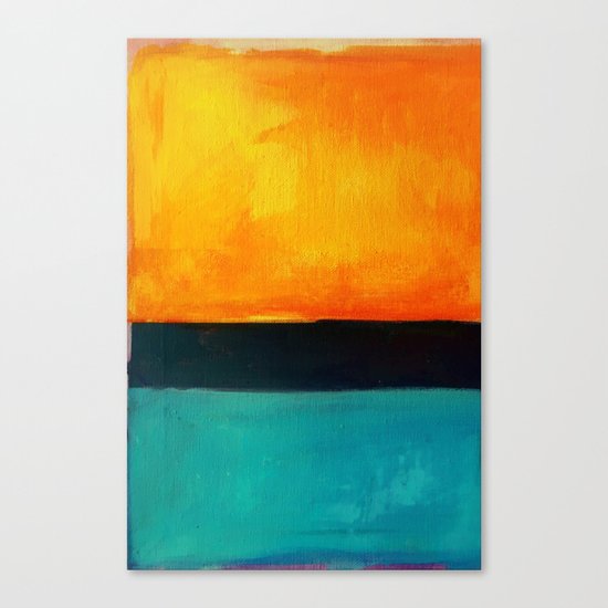 Mark Rothko Interpretation Orange Blue Canvas Print