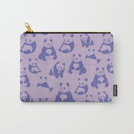 Panda Pandamonium in Purple and Lavender Carry-All Pouch | Drawing, Bedroom, Wallpaper, Minimal, Nursery, Girls, Panda, Pandas, Cute, Illustration 