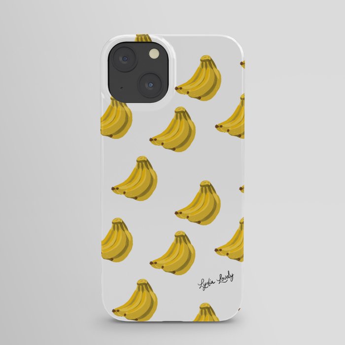 Bananas yellow- white/ transparent background iPhone Case