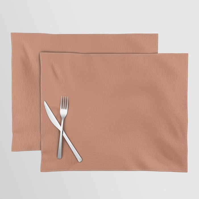 Warm Peach Solid Color Pairs Dulux 2022 Popular Colour Treasured Coral Placemat
