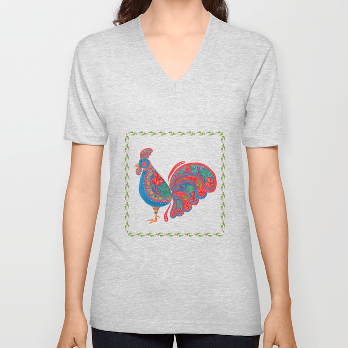 The Blue Roosters V Neck T Shirt