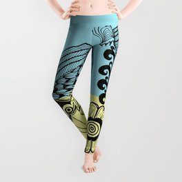 Peace Dove for Ukraine in Blue and Yellow Leggings