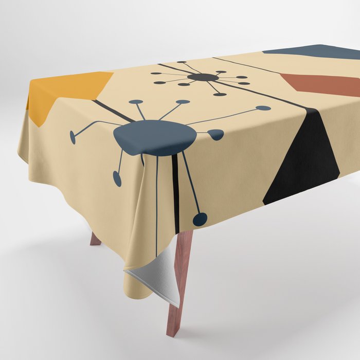 Mid century retro diamonds design 1960s 2 Tablecloth