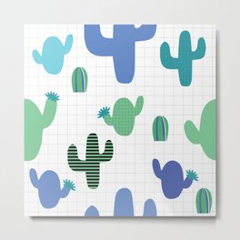 Cactus blue and green #homedecor Metal Print