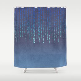 Dark Glamour blue faux glitter rhinestones Shower Curtain