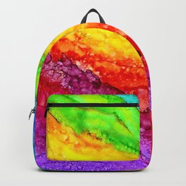 Color Flow #1 Backpack | Colorfulpainting, Rainbow, Expressionist, Abstractpainting, Alcoholink, Colorful, Movement, Flowing, Abstract, Flow 