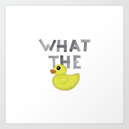 WHAT THE DUCK written with duck tape Art Print | You, Silver, Funny, Fun, Graphicdesign, Saying, Phrase, Inscription, Quote, Ducttape 