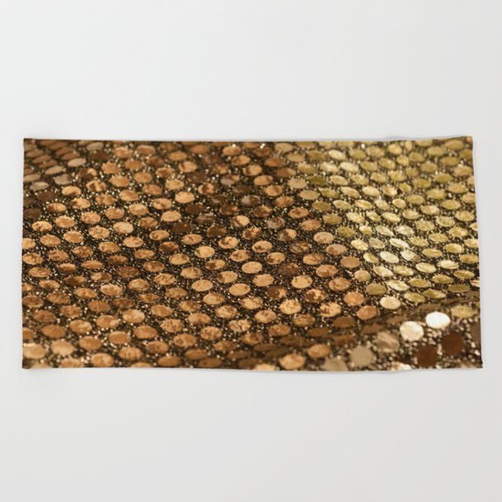 Shiny glitter #2 #gold #decor #art #society6 Beach Towel