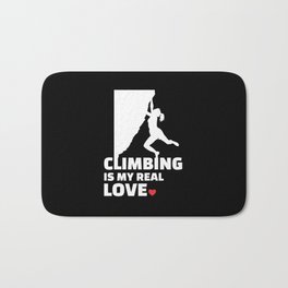I love climbing Stylish climbing silhouette design for all mountain and climbing lovers. Bath Mat