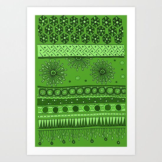 Yzor pattern 007 green Art Print