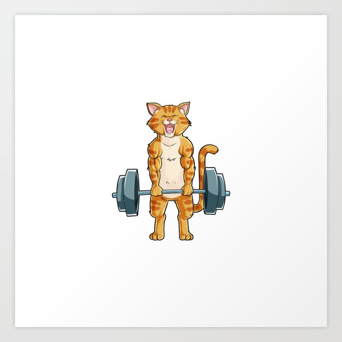 Cat Deadlift Powerlifting T Shirt Fitness Gym Lifting Weights Tee Gifts |  Poster