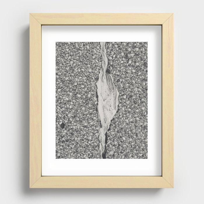 Crack in Cement Recessed Framed Print