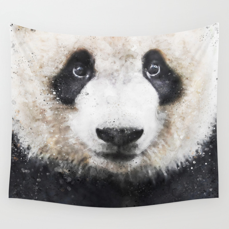 Panda Watercolor Painting Wall Tapestry By Pearpearplum Society6