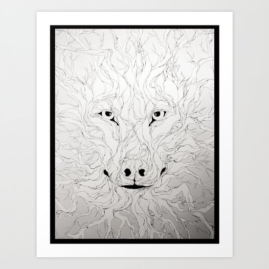 Wolfs wood Art Print