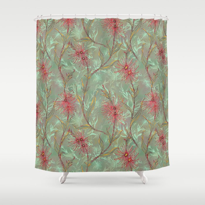 Red Gum Floral Shower Curtain By Lottibrown Society6
