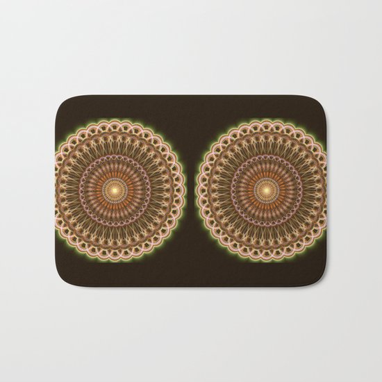 Patterns mandala in earth tones Bath Mat