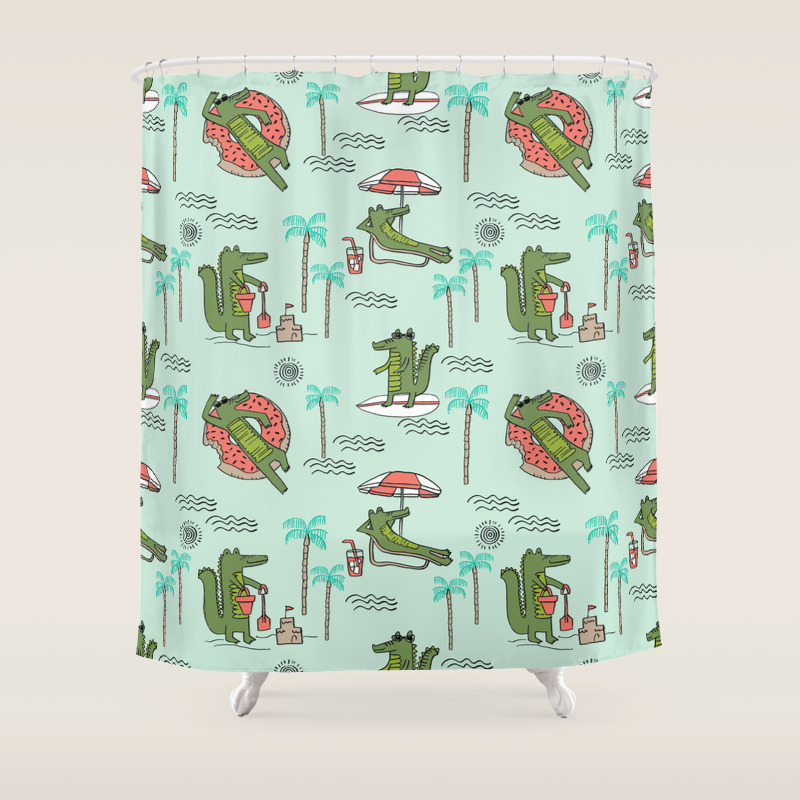 Alligator Vacation Tropical Gator Life Palm Beach Socal Florida Gators Shower Curtain By Andrealaurendesign Society6