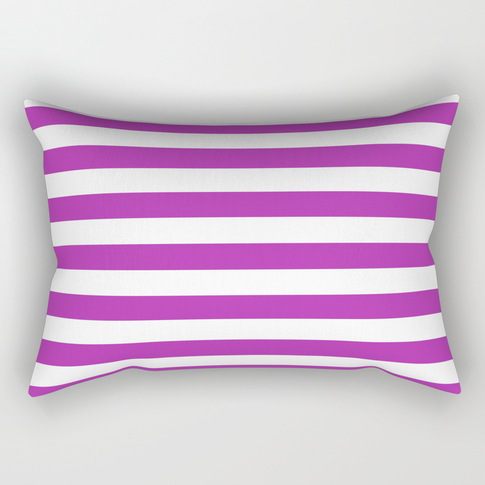 Stripes (Purple & White Pattern) Rectangular Pillow by luxelab