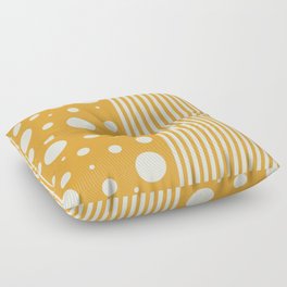 Spots and Stripes - Yellow Floor Pillow