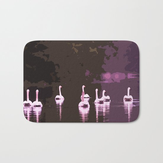 Beautiful reflection in the lake surface - shades of light pink to dark Bath Mat