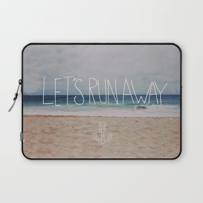Let's Run Away: Sandy Beach, Hawaii Laptop Sleeve