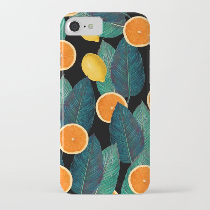 Lemons And Oranges On Black iPhone Case