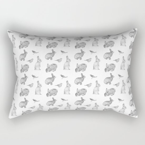 Bunny & Bird Rectangular Pillow