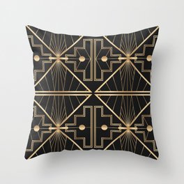 Art Deco (Black And Gold) Throw Pillow