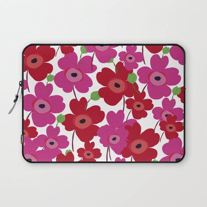 Graphic flowers:Royal red Laptop Sleeve