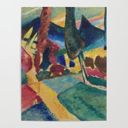 Wassily Kandinsky Landscape with Two Poplars 1912 Poster