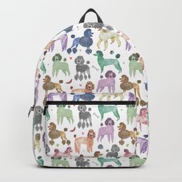 Poodles by Veronique de Jong Backpack | Curated, Pattern, Veroniquedejong, Illustrate, Poodle, Acrylic, Animal, Dogs, Dog, Drawing 