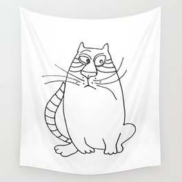 Pensive Cat Wall Tapestry