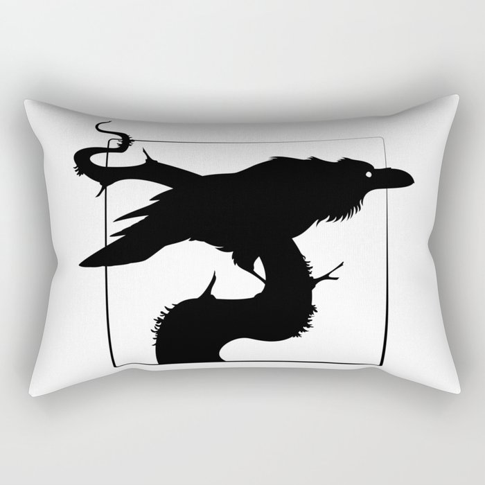 Raven Silhouette III Rectangular Pillow